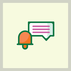 Aufkleber - Notification Icon Set with Bell and Message Bubble for UI or App Designs