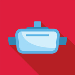 Poster - Modern vr goggles isolated on red background, offering access to metaverse and gaming