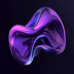 Aufkleber - A 3D rendering of a fluid purple and blue shape on a dark background, symbolizing modernity, motion, and the creative power of abstract design.