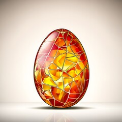 Wall Mural - Vibrant stained glass egg design with intricate patterns and colors