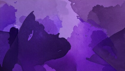 Poster - vibrant abstract purple watercolor composition with flowing gradients and organic fluid shapes, ideal for modern interior decoration or artistic projects
