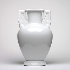 Wall Mural - White porcelain vase, studio shot, minimalist background, home decor