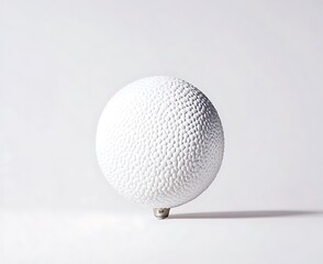 Wall Mural - White textured sphere on a minimalistic background, showcasing simplicity