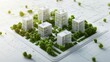 © Rifqi - Eco-friendly urban development,miniature buildings surrounded by green trees on blueprint,sustainable city concept for real estate, architecture, and urban planning projects