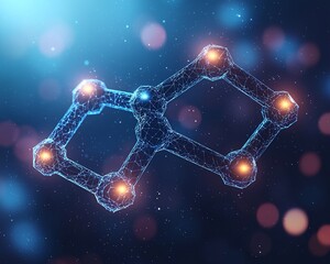 Poster - Abstract digital network connection.