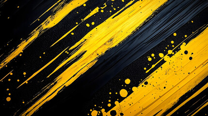 Sticker - Abstract yellow brush strokes on dark.