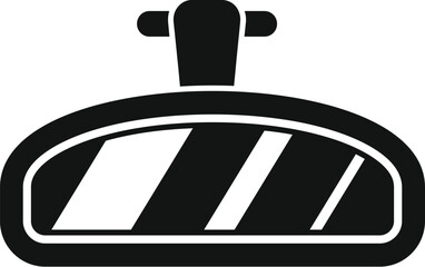 Poster - car rearview mirror reflecting stripes of light and shadow, ensuring safe driving