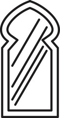 Poster - simple line drawing of an arched window or door, typical of traditional arabic or islamic architectu