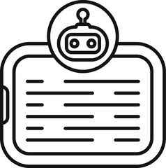 Poster - chatbot icon over tablet symbolizing ai powered customer support and business automation through mob