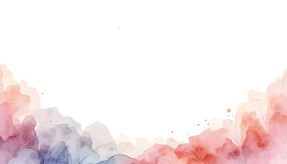 Watercolor Artistic Border with Soft Brushstrokes – Transparent PNG for Creative Designs.