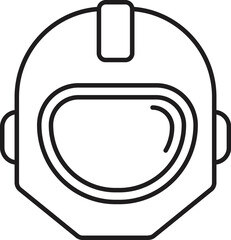 Poster - Line art icon of an astronaut's helmet, essential safety gear for space exploration