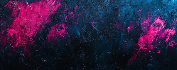 Wall Mural - Abstract pink and blue light leak blending into a black noisy background, creating a neon effect.
