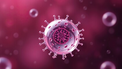 Poster - Microscopic view of virus particle structure and surface proteins