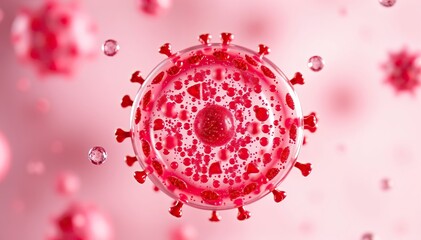 Aufkleber - Microscopic view of virus particle complex structure and potential for infection