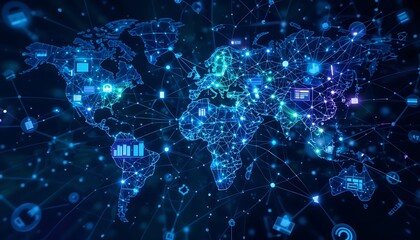 Poster - Global Network: A Radiant Constellation of Data Connections