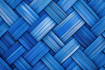 Poster - Vivid blue matchsticks create intricate geometric patterns in a striking abstract arrangement showcasing minimalism and artistic flair