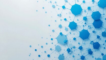 Fototapete - Abstract Blue Hexagon Network: A Serene Geometric Design