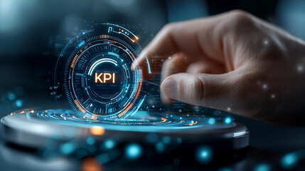 Poster - Engaging kpis interactive hand gesture analytics digital workspace infographic modern environment close-up view performance metrics