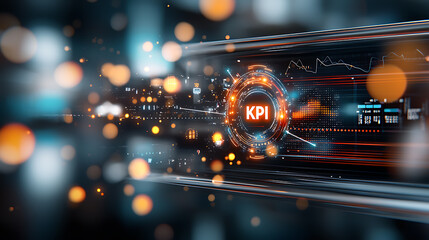 Poster - Dynamic kpi visualization digital space infographic data tech environment futuristic view business insight