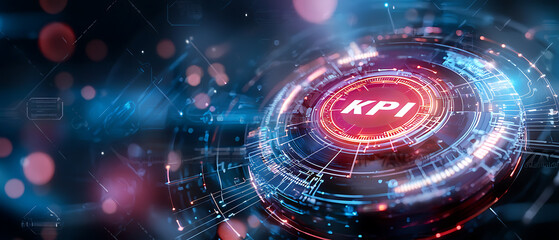 Poster - Kpi tracking system digital workspace data visualization technological environment futuristic viewpoint performance measurement