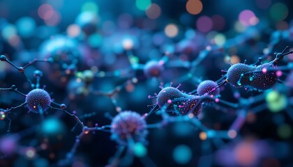 Poster - Microscopic Network: A Deep Blue Bio-Art Visualization
