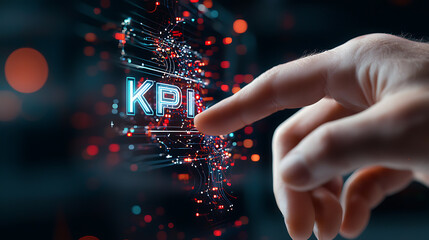 Poster - Kpi analysis and performance metrics digital workspace infographic visual data-driven environment close-up view business insights