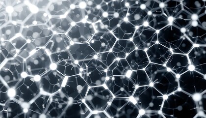 Poster - Luminous Network: An Abstract Hexagonal Web of Light