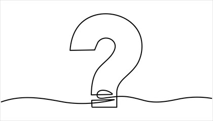 Poster - Question mark continuous one line drawing