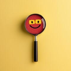 Smiley Face Design in Pan with Yellow Background