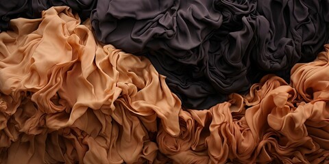 Poster - A bunch of fabric with a brown and black color
