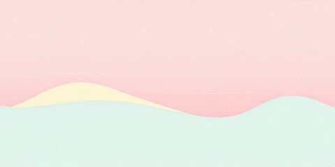 Poster - A pink and green background with a hill in the middle