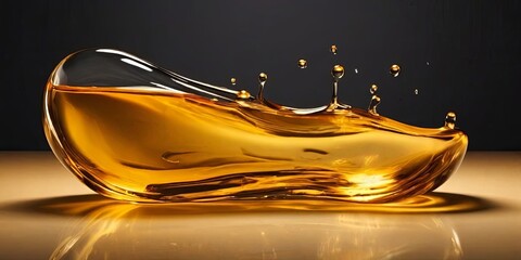 Poster - a glass of liquid with a splash of it on the side