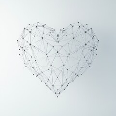Wall Mural - Minimalist Heart Design with Connected Curves and Small Nodes