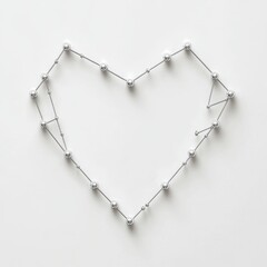 Wall Mural - Minimalist Heart Shape Constructed from Small Connected Pipes