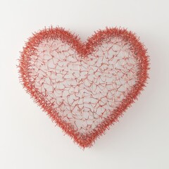 Wall Mural - Minimalist Heart Design with Delicate Quills on Light Background