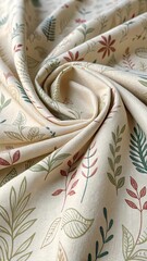 Poster - A roll of fabric with a leaf pattern