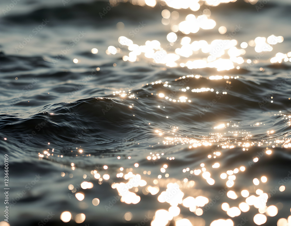 Foto de Stock Sun Glare on Water – Endless Ocean Reflection Background ...