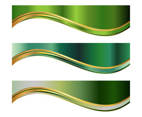 green and gold letterhead header divider template set
