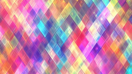 Poster - Abstract background with colorful, glowing diamond shapes.