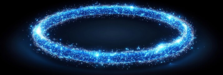 Wall Mural - abstract futuristic blue circle. glowing lights ring, technology background. high resolution