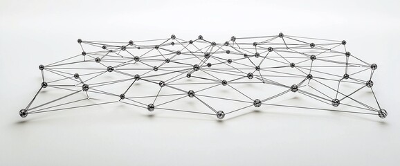 Poster - Abstract 3D network structure with interconnected nodes.