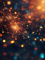 Poster - cryptocurrency blockchain network background. bright glowing symbols. futuristic big data informatio