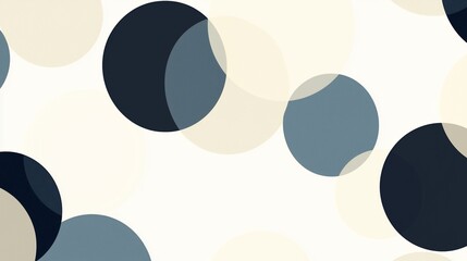 Poster - Abstract background with overlapping circles in blue, beige, and black.