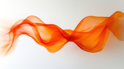 Poster - Abstract orange wave flowing on white background.
