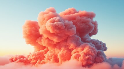 Wall Mural - blush pink and white gradient sky with cloudy atmosphere