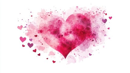 Wall Mural - soft pink and lavender sky gradient with heart shaped design