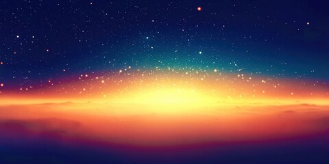 Poster - Beautiful blue sky with a bright orange sun