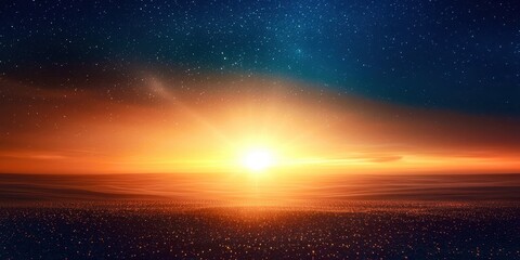 Poster - Beautiful sunset with a bright sun in the sky