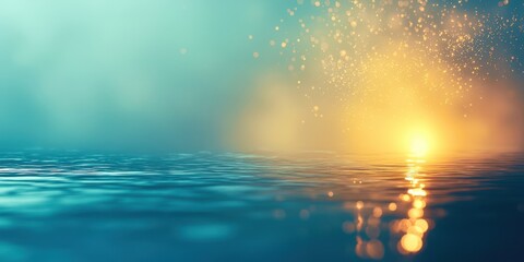 Poster - Body of water with a sun in the background