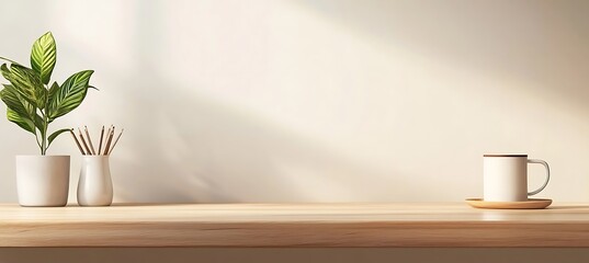 Poster - A clean and minimalistic office desk